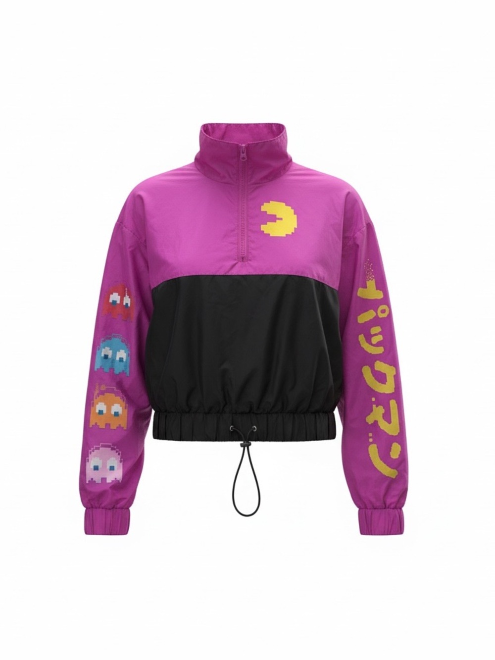 Pac-Man Graphic Windbreaker Bomber Jacket